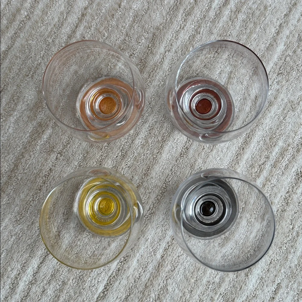 Vintage Set of 4 Colony Calypso Multi Color Drinking Glasses - Cocktail Tumblers